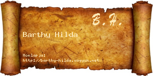 Barthy Hilda névjegykártya